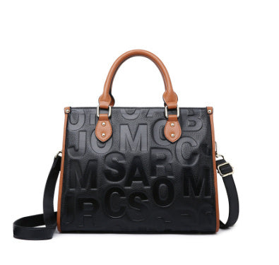 Grand sac cabas noir en PU pour femme
