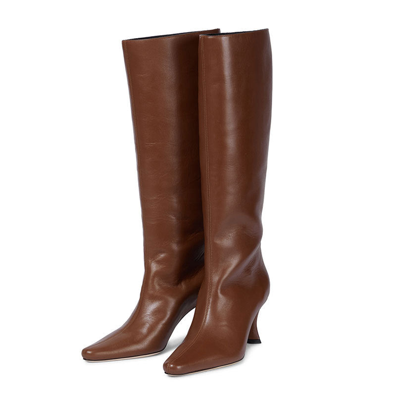 حذاء رعاة البقر ذو الرأس المربع الجديد للنساء