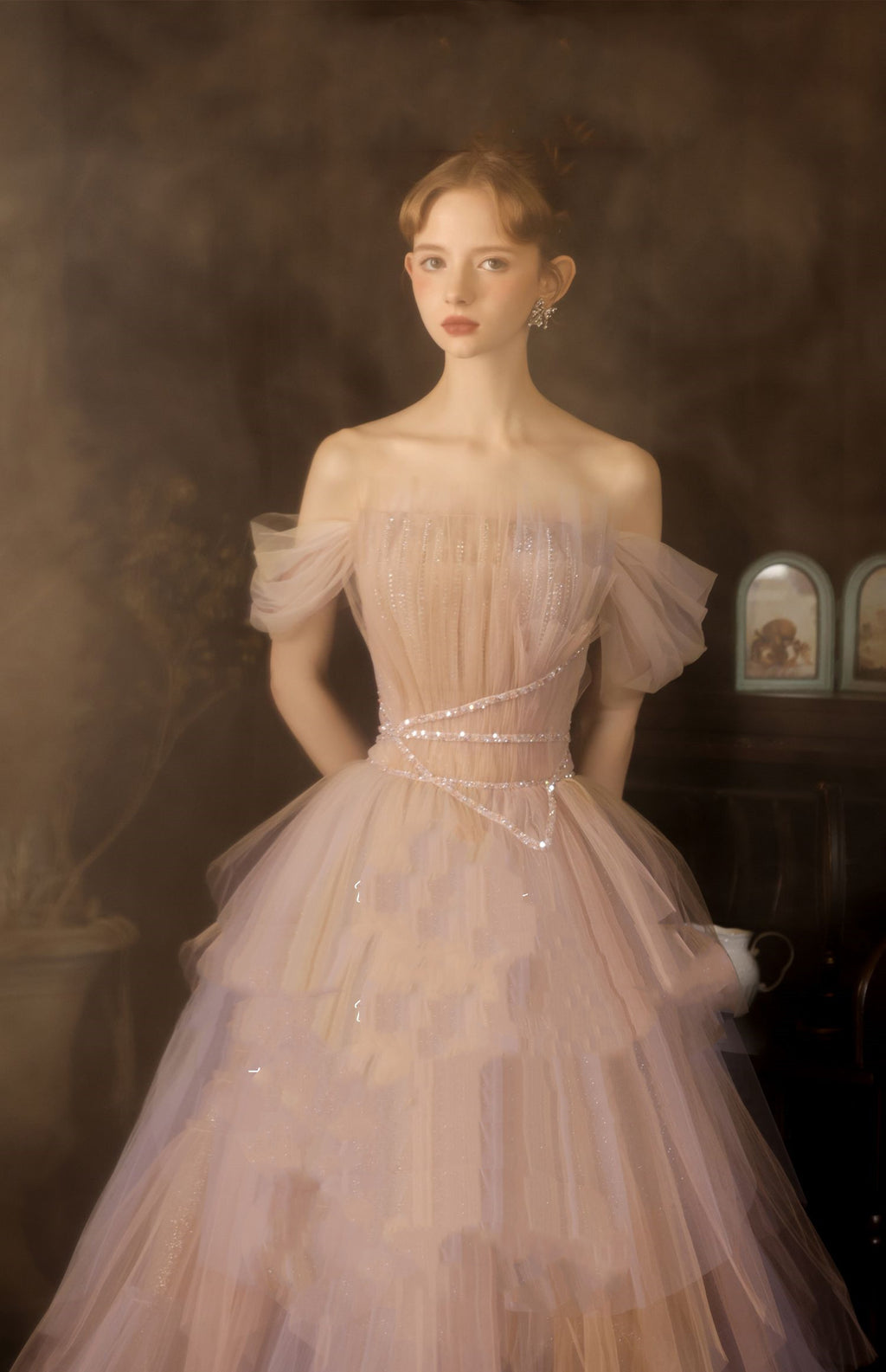 Salute Wine Evening Dress Light Luxury Small