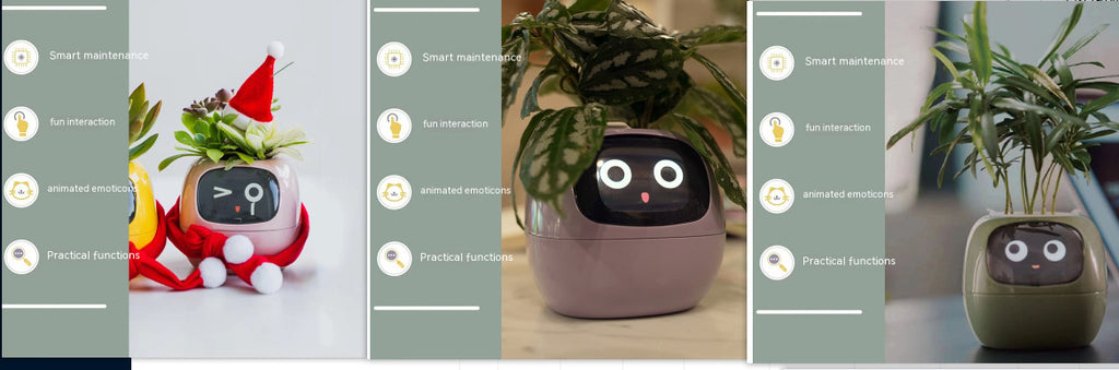 Smart Planter with 7 Sensors & AI Chips for Easy, Fun Plant Care – Over 49 Expressions