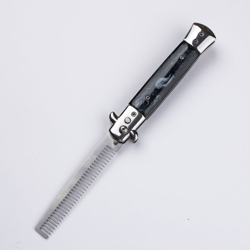 Stainless Steel Folding Comb Portable Automatic Spring