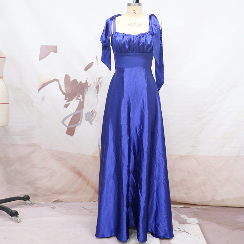 Robe de soirée sans manches en polyester pour demoiselle d'honneur