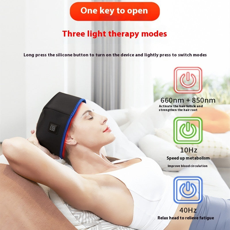 Infrared Red Light Hair Growth Cap with 3 Pulse Gear Adjustment