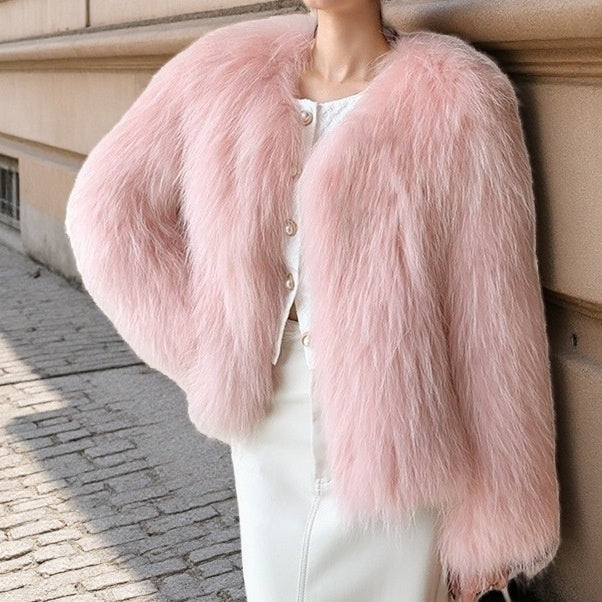 Women's Short Artificial Fur Coat Fashion Outerwear