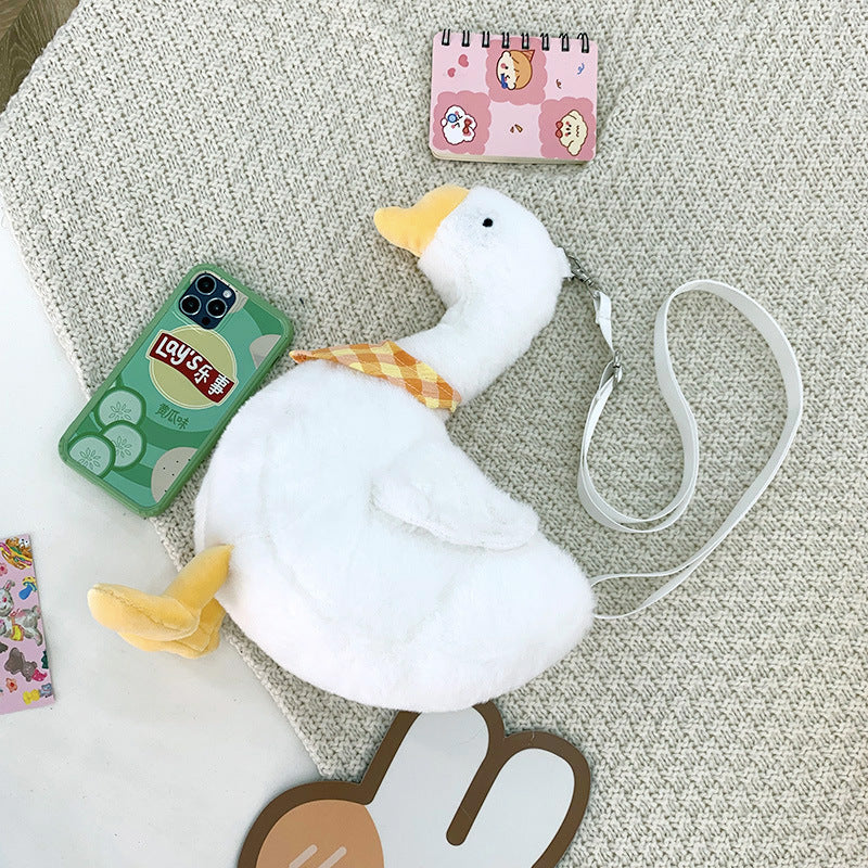 Plush Animal Satchel Crossbody Bag for Women