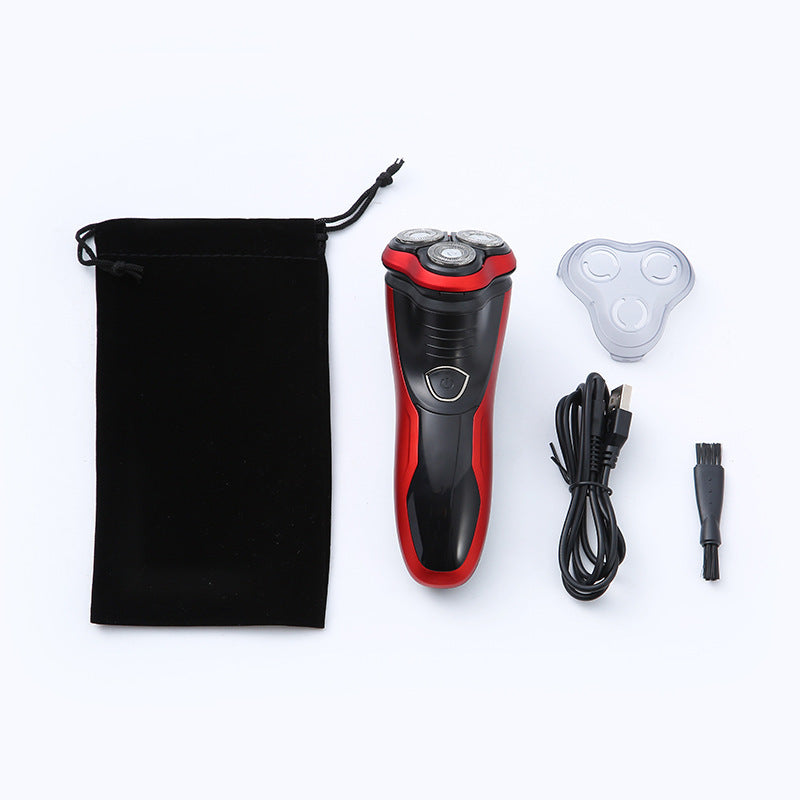 Rasoir Électrique Rechargeable pour Hommes - Rouge, Entièrement Lavable, 60 min d'Autonomie