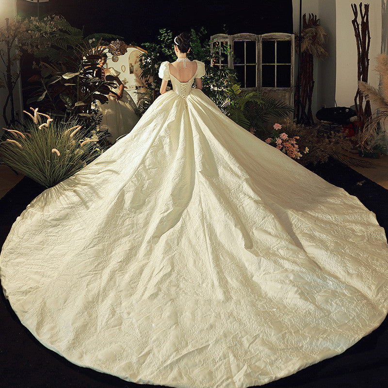 Vintage French Satin Bridal Wedding Dress