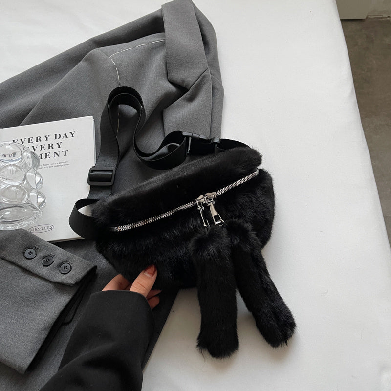 Women's Plush Shoulder Messenger Bag 24x14x6cm