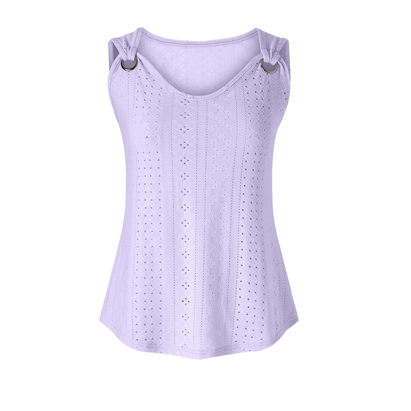 T-Shirt Gilet Femme Col V Sans Manches Couleur Unie