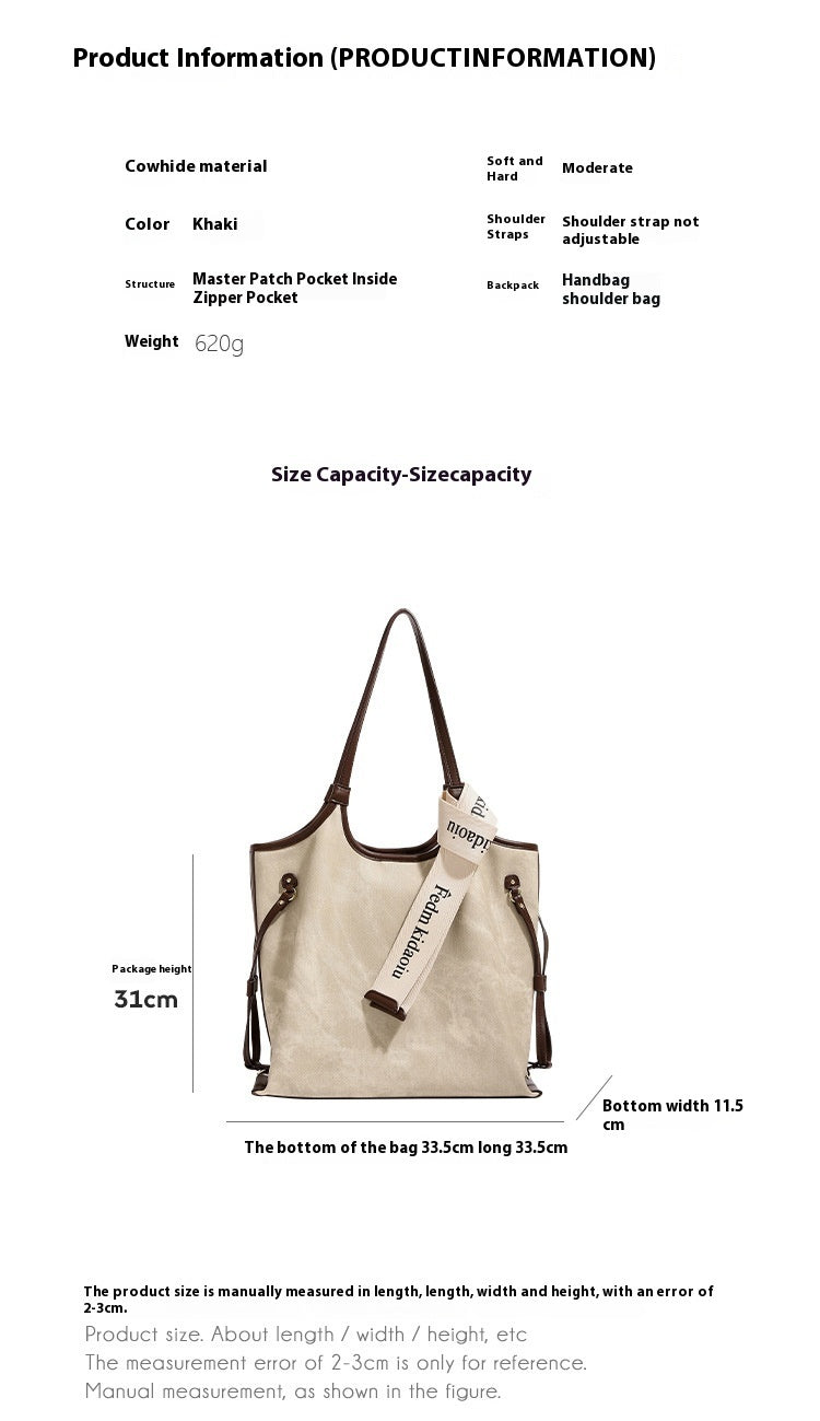 Genuine Leather Underarm Large Shoulder Bag High-grade Casual All-matching