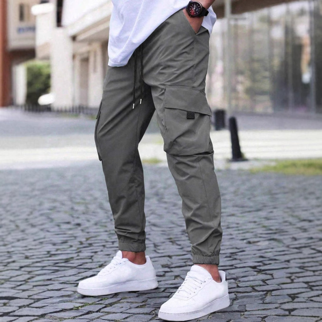 Workwear Casual Drawstring Elastic Waist Track Pants
