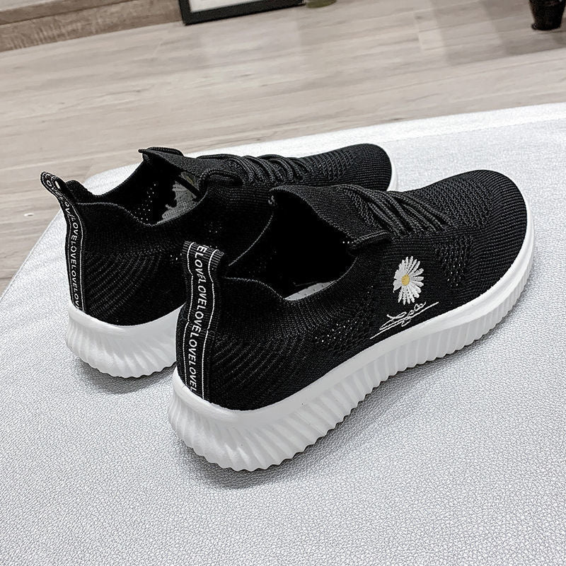 Chaussures basses blanches en mesh respirant Flyknit pour l'été