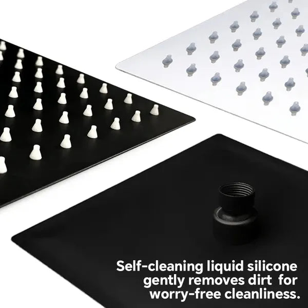Ensemble de douche carré de 12 pouces de qualité commerciale avec options d'économie d'eau et de douchette.