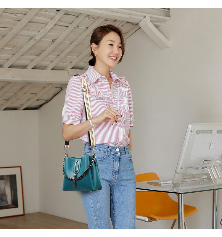 Sac bandoulière en PU grande capacité pour femme
