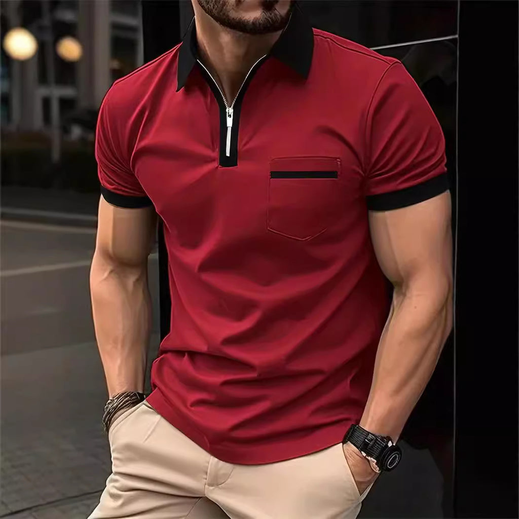 Men's Casual Short Sleeve Chest Pocket Shirt