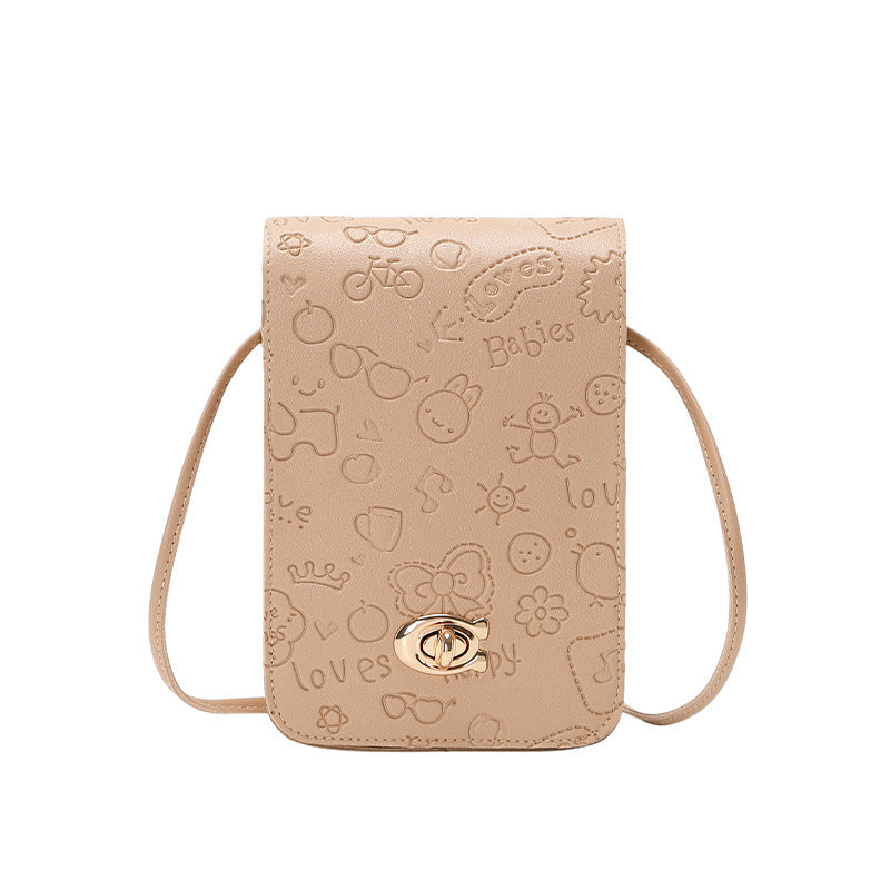 Sweet One Shoulder Small Printed Ladies Phone Bag