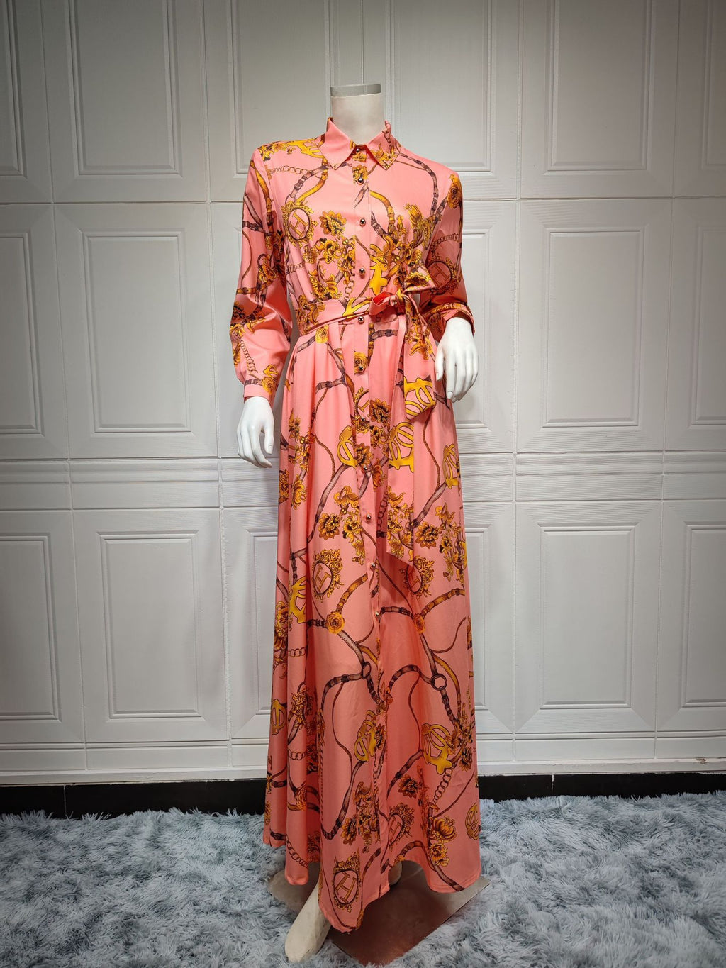 Robe vintage de style musulman pour femme avec lacets du Moyen-Orient