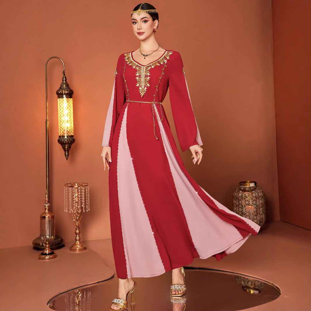 Robe abaya moderne du Moyen-Orient, style Labo, couleurs contrastées