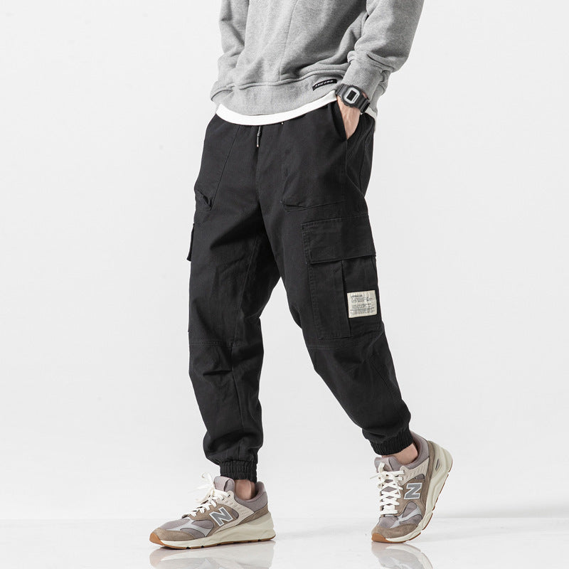 Pantalon en coton polyvalent pour homme salopette style rétro japonais