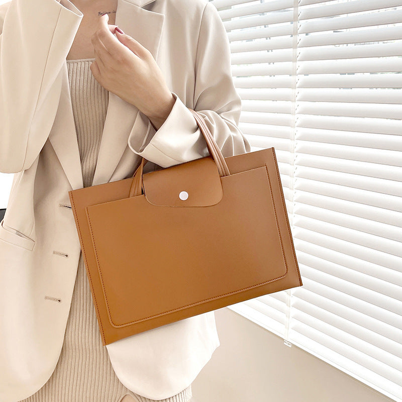 Business Leisure Laptop Bag PU with Plush Lining 36x25cm
