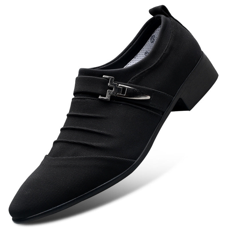 Pointed men's leather shoes