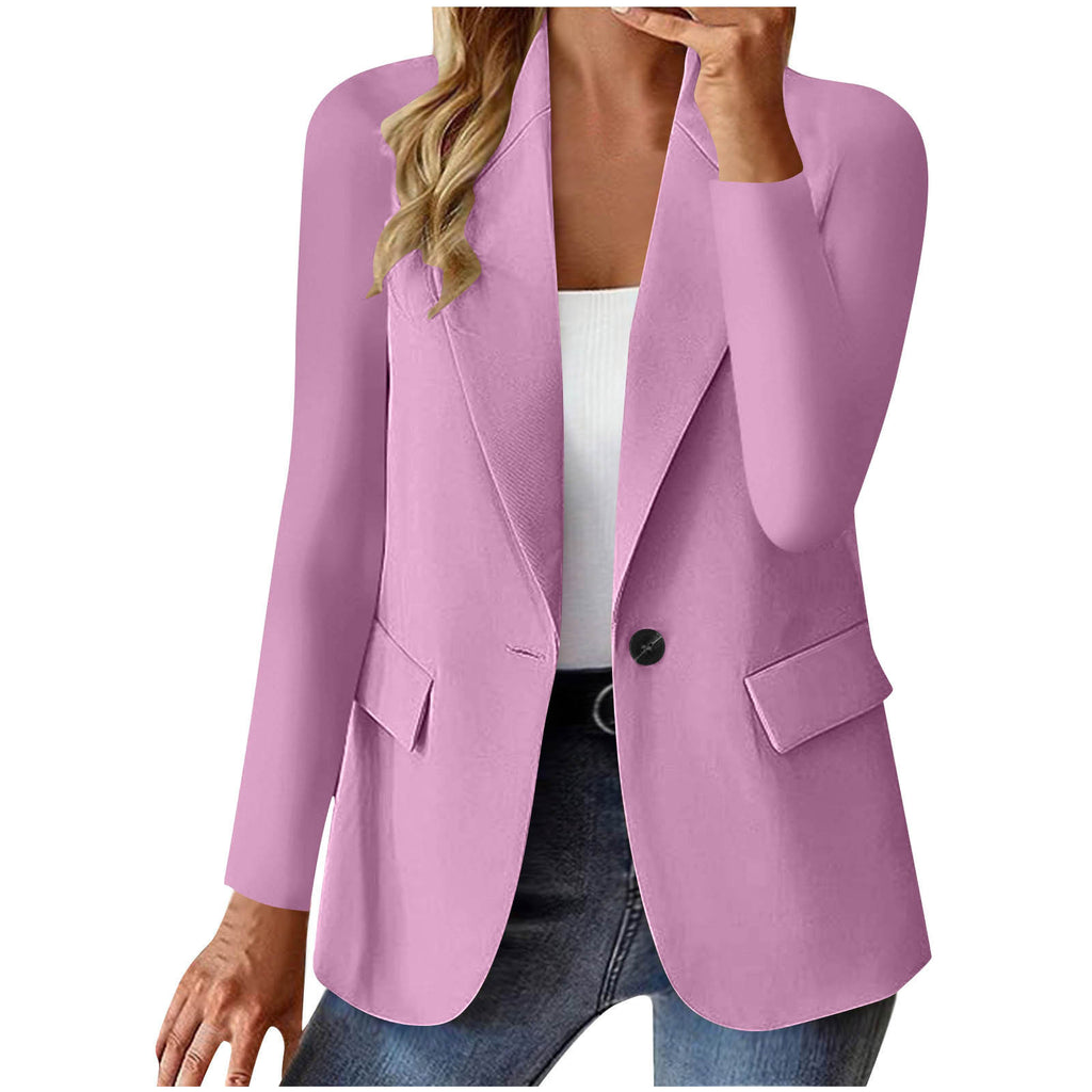 Women's Long Sleeve Solid Color Slim Fit Cardigan Jacket in Multiple Colors S-XXXL