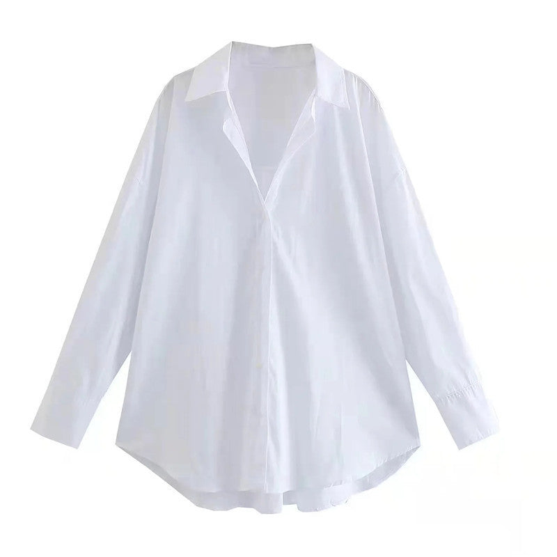 Chemise Popeline Multi-Couleur Décontractée Urbaine Manches Longues Fibre de Polyester