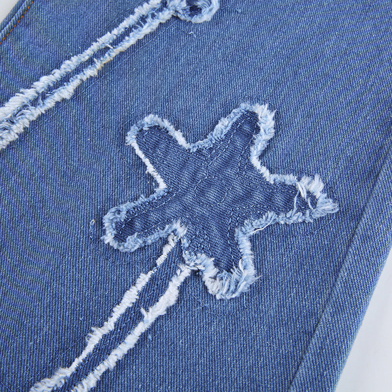 High Waist Slim Fit Flared Jeans Casual Trousers