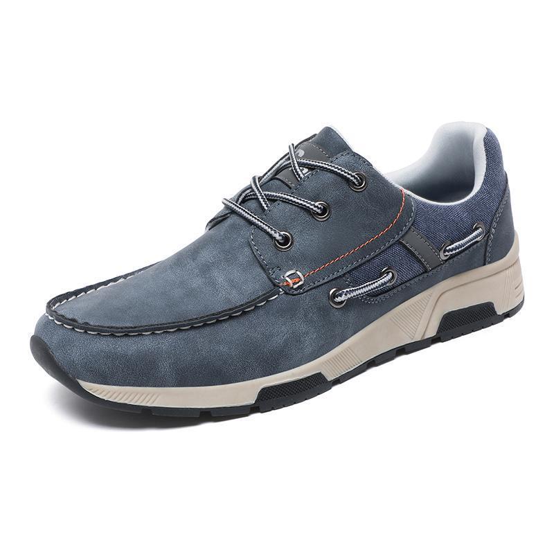 Men's Plus Size Leather Breathable Casual Commuter Sneakers