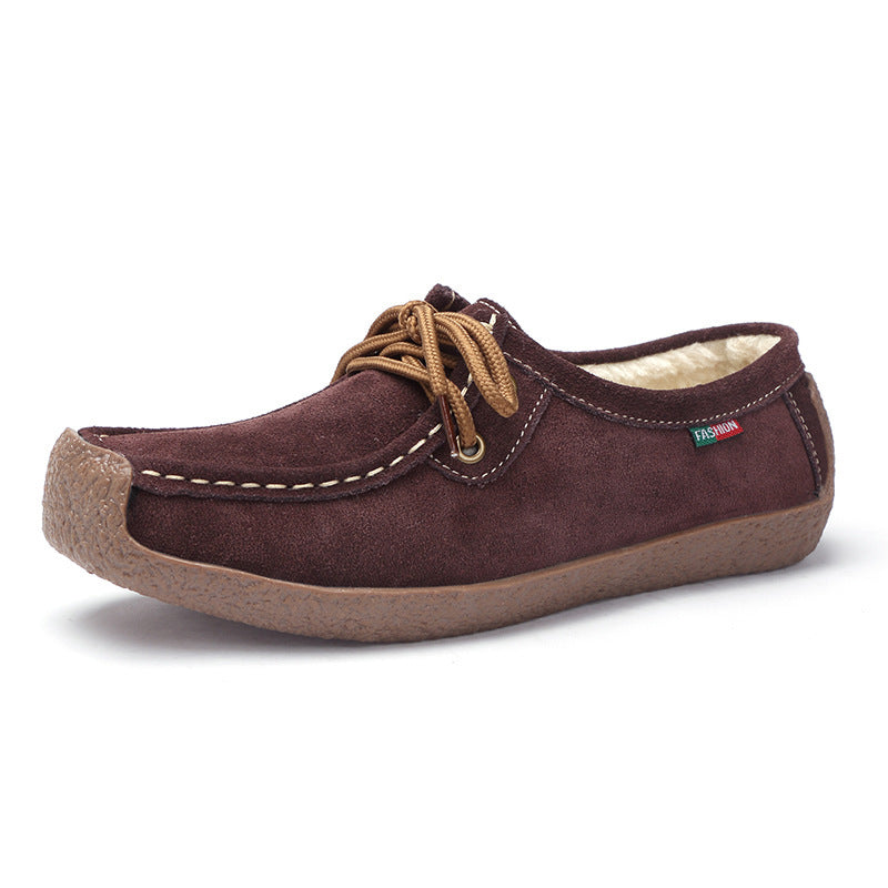 Women’s Lace-Up Flat Frosted Sneakers with Cross Straps