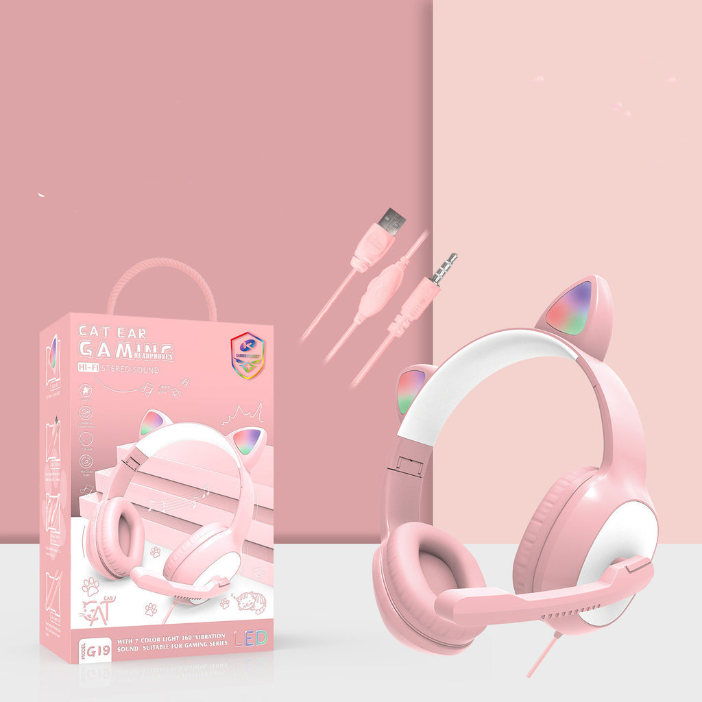 Wired Gaming Headphones G19 - Pink, Red, Black, Light Blue