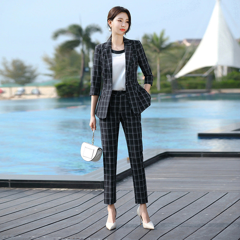 Women's High Waist Straight Formal Pants with Pockets
