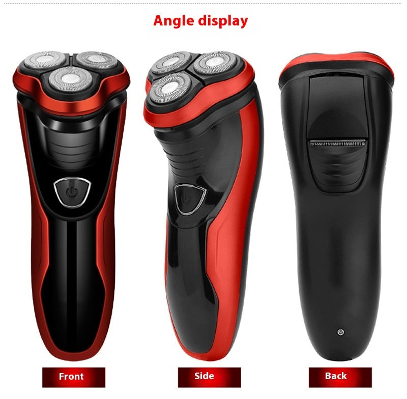 Rasoir Électrique Rechargeable pour Hommes - Rouge, Entièrement Lavable, 60 min d'Autonomie