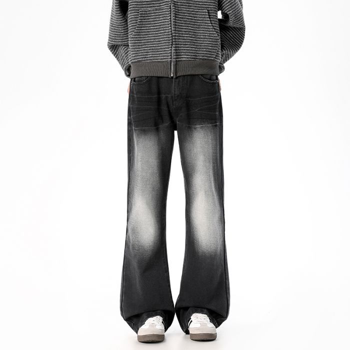 Washed Vintage Loose Straight-Leg Cotton Pants for Men