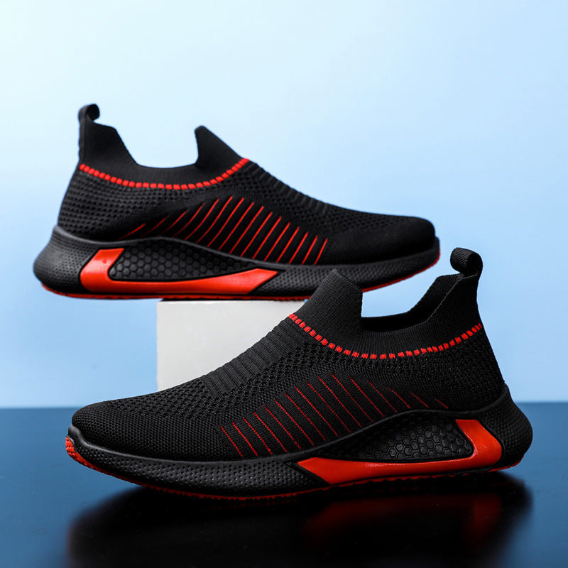 Baskets Respirantes sans Lacets Flyknit Chaussures de Course Légères