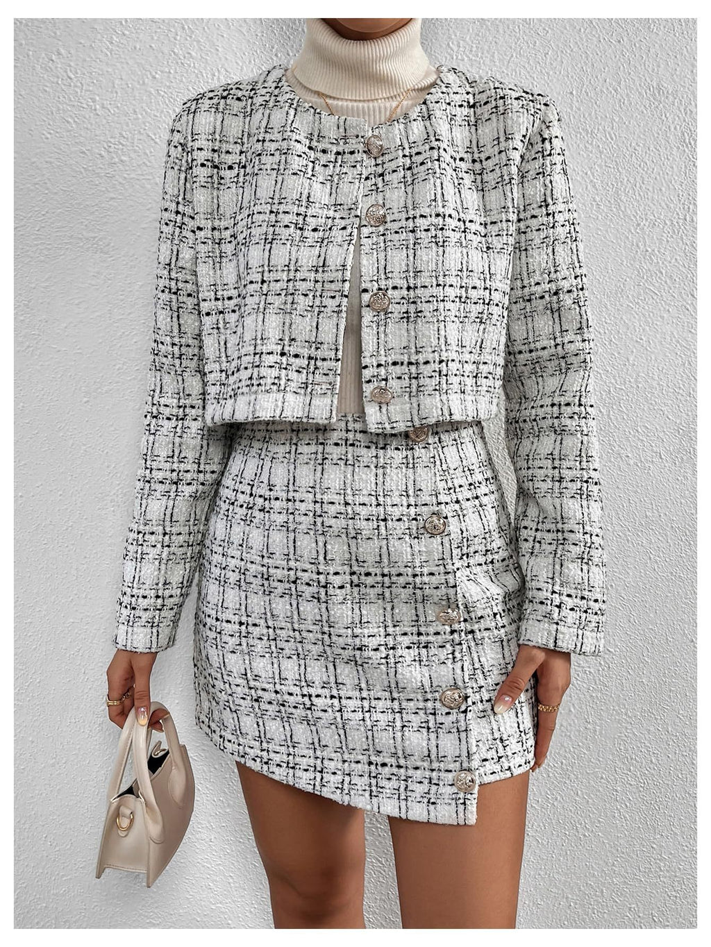 Heavy Industry Classic Style Jacket and Half Body Skirt Set