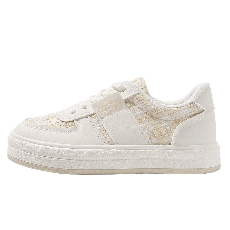 Chaussures de sport basses en toile beige style japonais