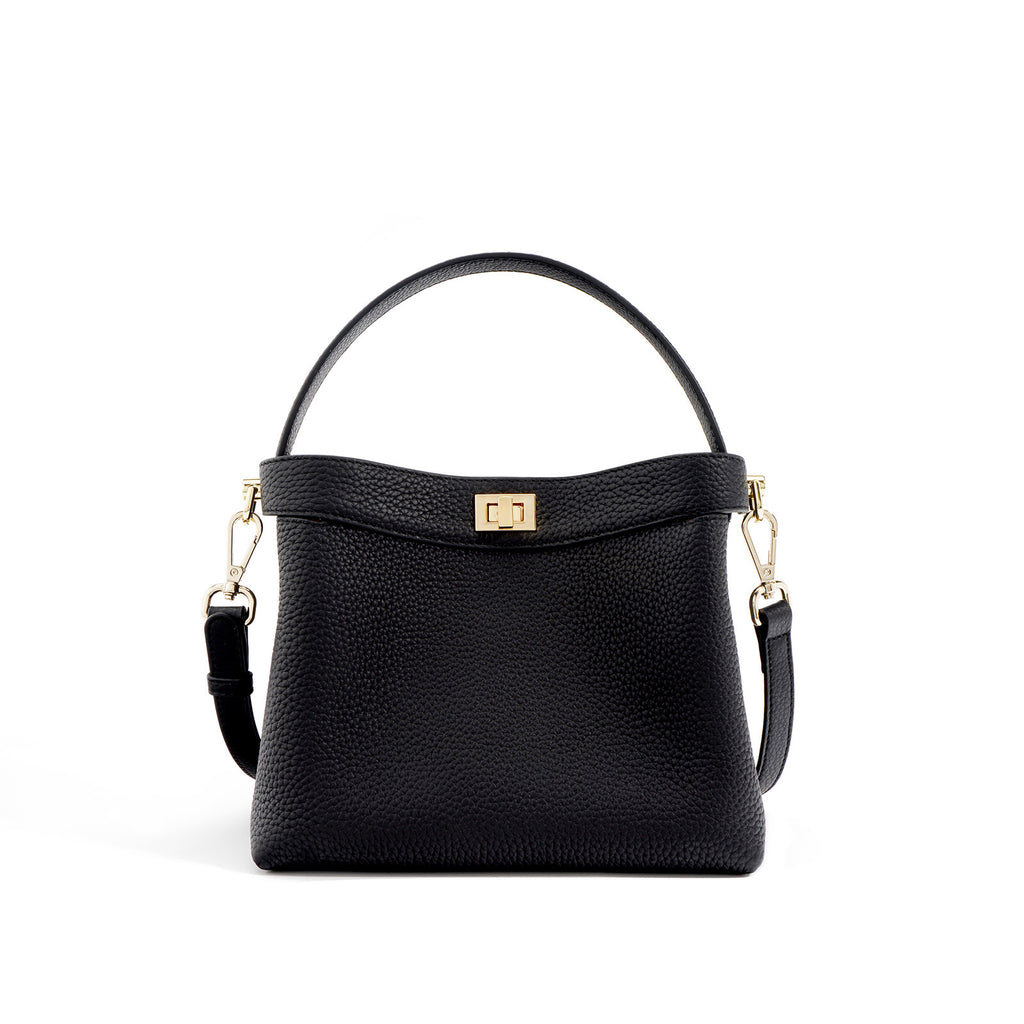 Women's Genuine Leather Bucket Crossbody Bag - Versatile, Simple, 20cm