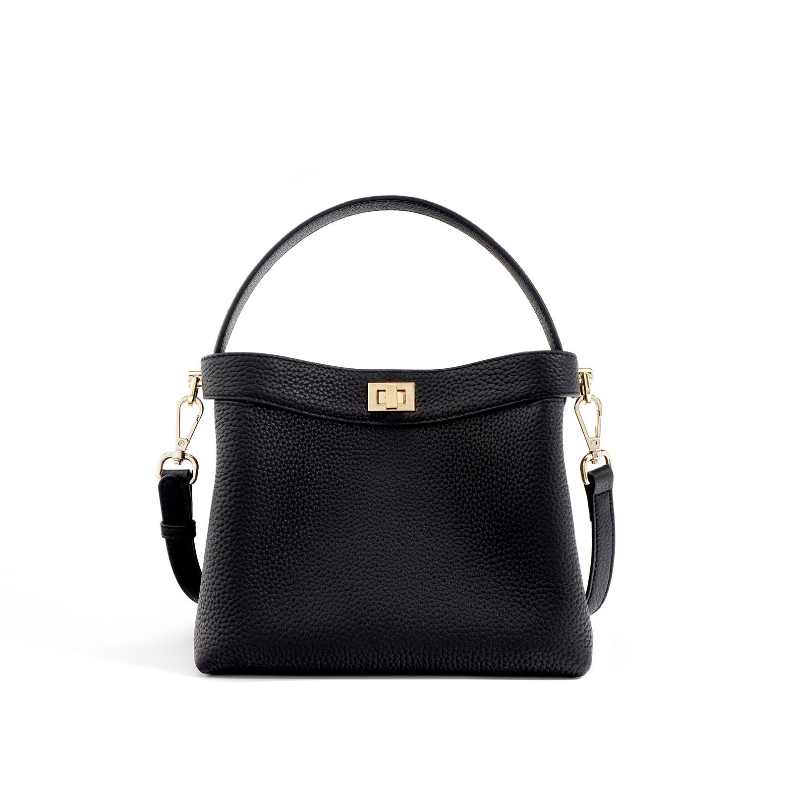 Women's Genuine Leather Bucket Crossbody Bag - Versatile, Simple, 20cm