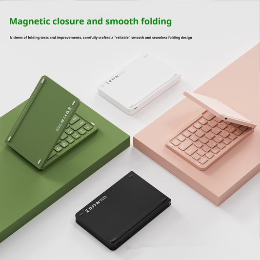 Wireless Bluetooth Mini Portable Double Folding Keyboard for Notebook, Computer & Cellphone