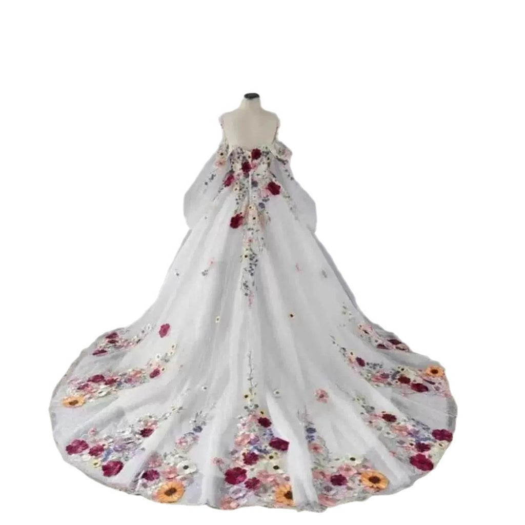 Robe de banquet exquise en fil floral