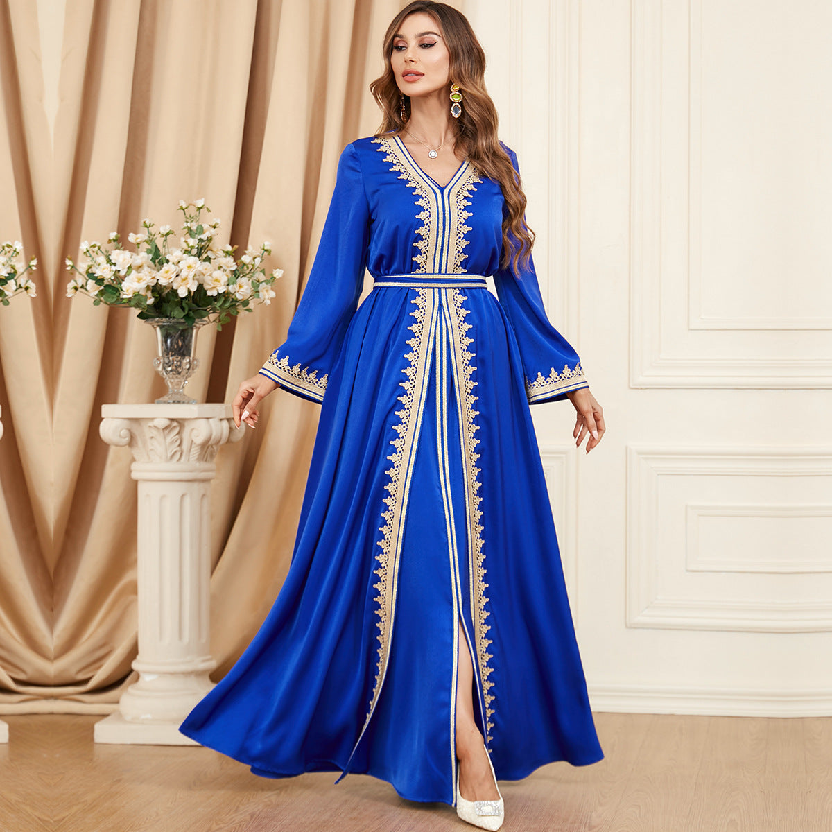 Muslim Women's Two-Piece Dress and Coat Set