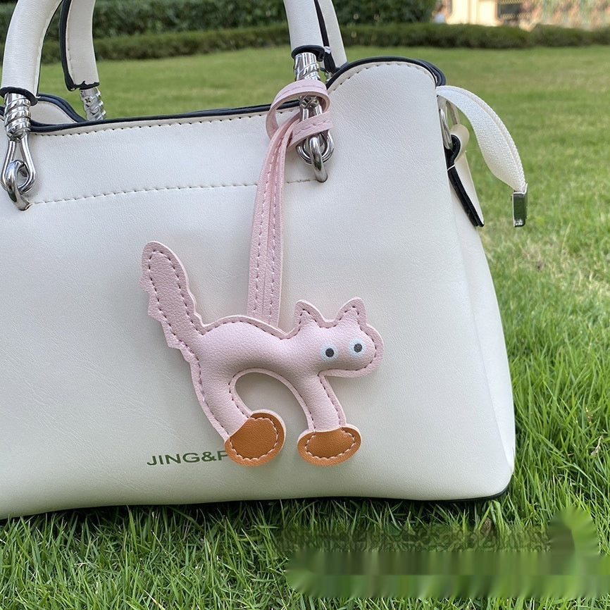 Mini Cat PU Leather Bag Pendant 8.5x9cm