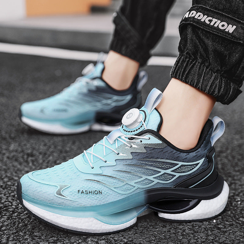 Chaussures de course pour hommes à boucle tournante à coussin d'air tissé volant