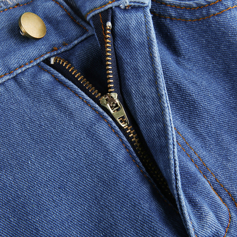 High Waist Slim Fit Flared Jeans Casual Trousers