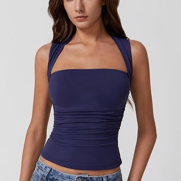 Summer Square-Neck Slim Fit Sleeveless Tank Top for Women