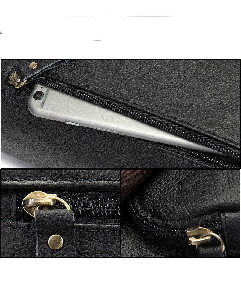 Sac à bandoulière vertical en cuir pour homme, style européen et américain