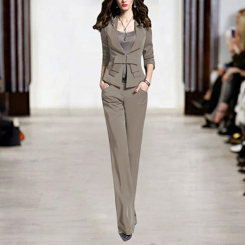 Women's Slim Fit Suit with Coat and Pants - New Fashion Temperament