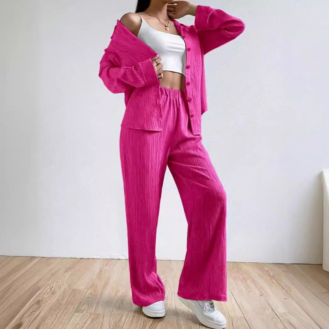 Drawstring Trousers Two-Piece Casual Suit