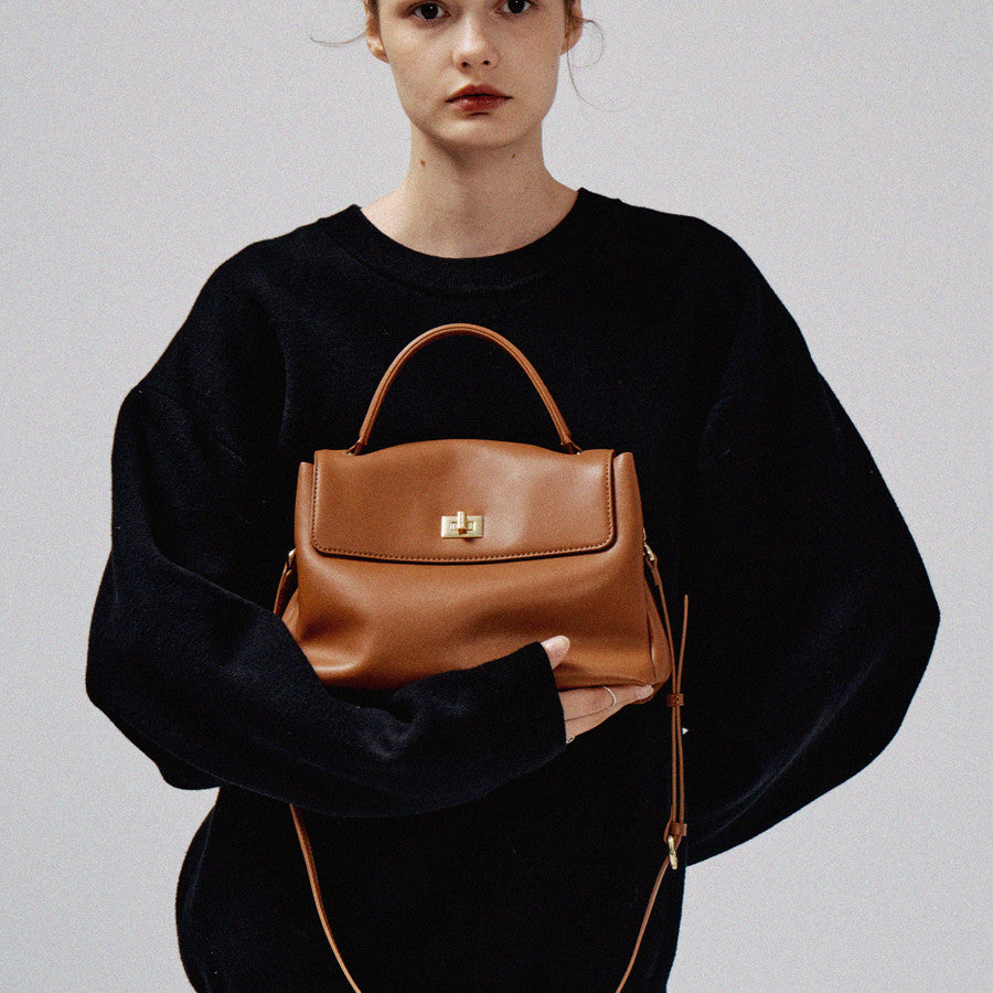 Large Capacity Cowhide Shoulder Crossbody Bag for Women